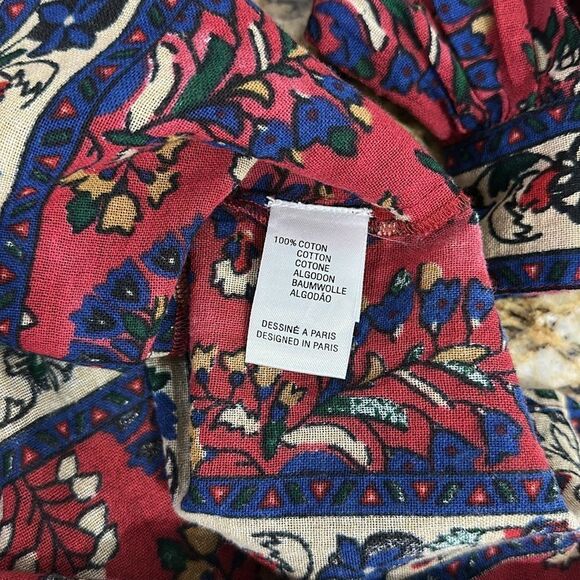 Antik Batik Tamir Embroidered Cotton Long Sleeve Blouse Top Size S - Picture 8 of 10